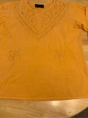 Raj Yellow-Orange Embroidered Tunic